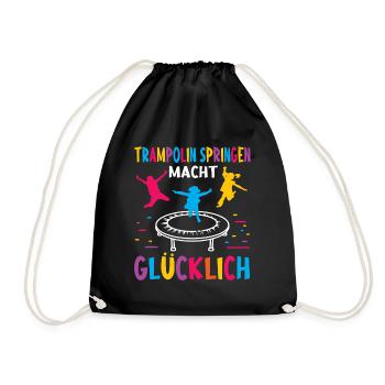 Trampolin springen Outdoor Indoor - Turnbeutel - Schwarz - Vorne
