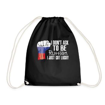 Russischer Stolz Russische Flagge Gewachsen - Turnbeutel - Schwarz - Vorne