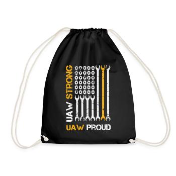 UAW Strong UAW Proud Union Pride UAW Laborer - Drawstring Bag - black - Front