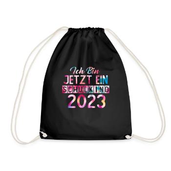 Ich Bin Jetzt Ein Schulkind 2023 - Turnbeutel - Schwarz - Vorne