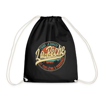 J'aime La Chasse La Pêche Et Peut être 3 - Drawstring Bag - black - Front