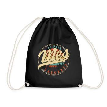 Je Fais Mes Cascades Humour T Shirt copy - Drawstring Bag - black - Front