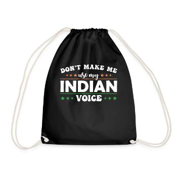Zwinge Mich Nicht, Meine Indische Stimme Zu - Turnbeutel - Schwarz - Vorne