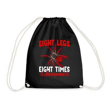 Huit fois Ingenious Tarantula Owner Pet Spider - Sac de sport léger - noir - Devant