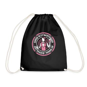 Super Sexy Bartender Shaking Things Up Bartender - Drawstring Bag - black - Front