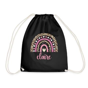 Claire Regenbogen Name Geburtstag Claire - Turnbeutel - Schwarz - Vorne