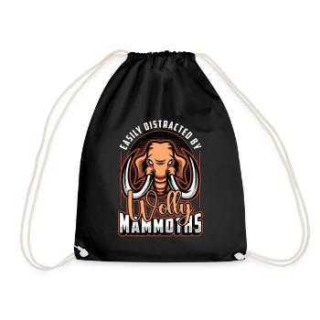 Woolly Mammoth Easily Distracted By Primeval Times - Drawstring Bag - black - Front