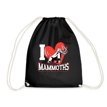 Mammouth laineux J’aime les mammouths Animaux préhistoriques - Sac de sport léger - noir - Devant
