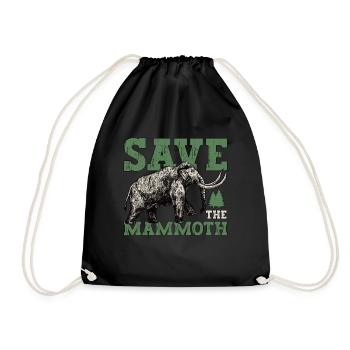 Mammouth laineux Sauvez les animaux à tronc de mammouth - Sac de sport léger - noir - Devant