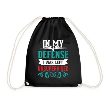 Cool Drôle Tee Dans Ma Défense, J’Étais Gauche - Sac de sport léger - noir - Devant