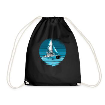 Catamaran boat sailboat sailing sailor - Drawstring Bag - black - Front