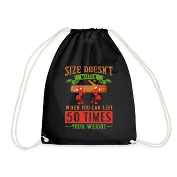 Size Doesn't Matter When You Can Lift 50 Times - Drawstring Bag - black - Front