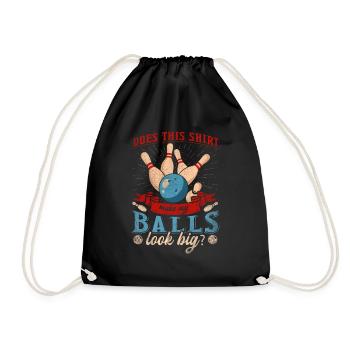 I'd Rather be Bowling retro for Man & Woman - Drawstring Bag - black - Front