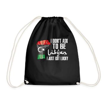 Libyan Pride Libya Flag Grown Libyan Roots Libyan - Drawstring Bag - black - Front