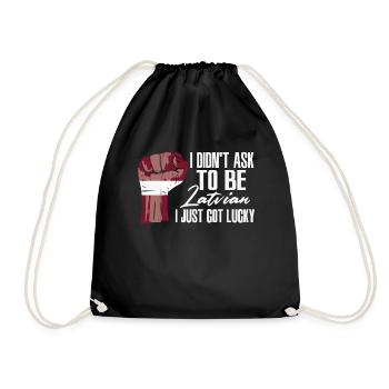 Latvian Pride Latvia Flag Grown Latvian Roots - Drawstring Bag - black - Front