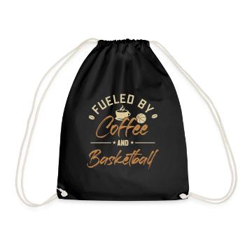Fueled by Coffee and Basketball Basketball Player - Drawstring Bag - black - Front