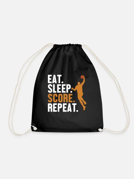 Eat Sleep Score Repeat Basketballer Basketballfan - Turnbeutel - Schwarz