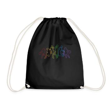 Basketball LGBT Rainbow Basketballer Basketball - Turnbeutel - Schwarz - Vorne