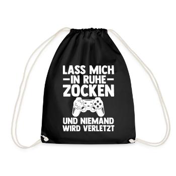 Zocker Zocken Gamer - Turnbeutel - Schwarz - Vorne