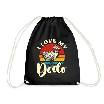 Dodo Bird J’aime mes Dodo Retro Flightless Animals - Sac de sport léger - noir - Devant