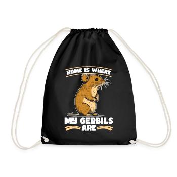 Gerbil Home Is Where My Gerbils Are Racing Rat - Turnbeutel - Schwarz - Vorne