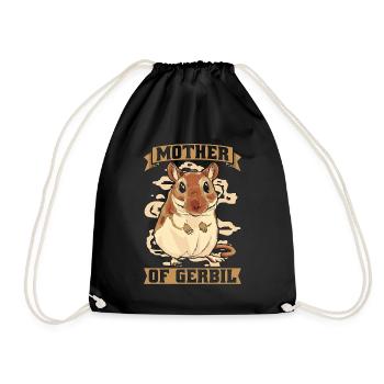 Gerbil Mother Of Gerbil Racing Rat Rodent Animals - Drawstring Bag - black - Front