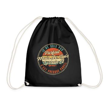 Je Ne Suis Pas Parfait Mais Je Suis Lorrain Et - Drawstring Bag - black - Front