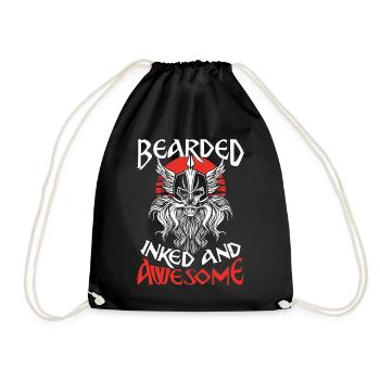 Beard Lover Bearded Man Tattoo - Drawstring Bag - black - Front