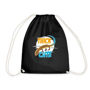 Skinks Thick And Cute Blue Tongue Reptile Owner - Drawstring Bag - black - Front