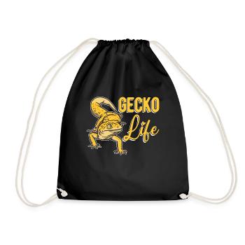 Léopard Gecko Vie Lézard Reptile Propriétaire Animaux - Sac de sport léger - noir - Devant