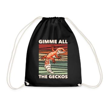 Gecko léopard Gimme Tous les Geckos Reptile Propriétaire - Sac de sport léger - noir - Devant