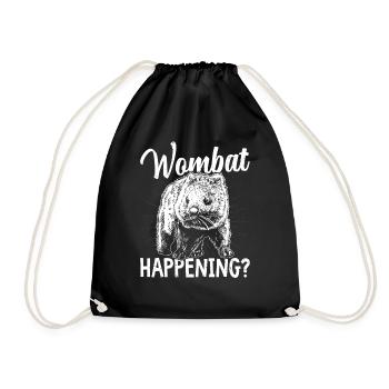 Wombat Happening Australian Animals Besitzer - Turnbeutel - Schwarz - Vorne