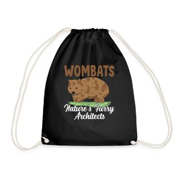 Furry Architects Wombat Besitzer Australische - Turnbeutel - Schwarz - Vorne