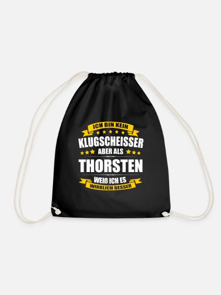 Name Thorsten Vorname Klugscheisser Namenstag - Turnbeutel - Schwarz