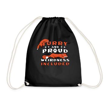 Fursona Fox Funny Furry Fandom Furries Fursuit - Turnbeutel - Schwarz - Vorne