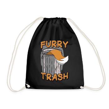 Furry Trash Funny Fursona Anthropomorphic Cosplay - Turnbeutel - Schwarz - Vorne