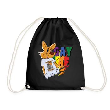 Gay AF LGBTQ Furries Fursuit Fursona Fox Furry Fan - Turnbeutel - Schwarz - Vorne