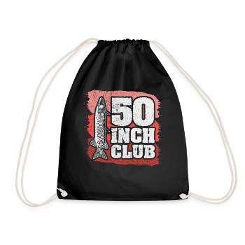 50 Inch Club Musky Fishing - Drawstring Bag - black - Front