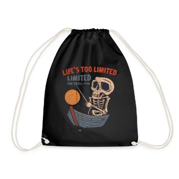 Life's Too Limited For Small Fish Musky Fishing - Drawstring Bag - black - Front