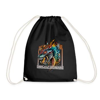 Royaume des dragons: Dragon féroce - Sac de sport léger - noir - Devant