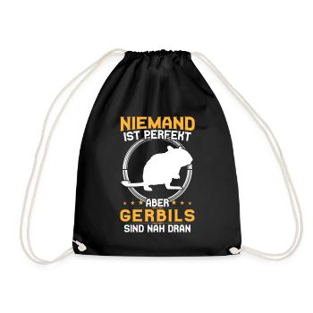 Rennmaus ist perfekt Nagetier Gerbil - Turnbeutel - Schwarz - Vorne