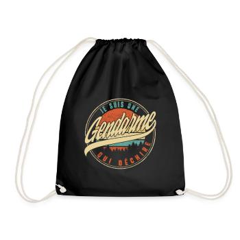 Je Suis Une Gendarme Qui Déchire Humour T Shirt - Drawstring Bag - black - Front