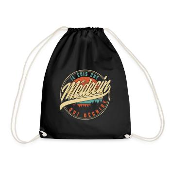 Je Suis Une Médecin Qui Déchire Humour T Shirt - Drawstring Bag - black - Front