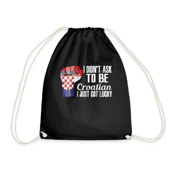 Croatian Pride Croatia Flag Grown Croatian Roots - Drawstring Bag - black - Front