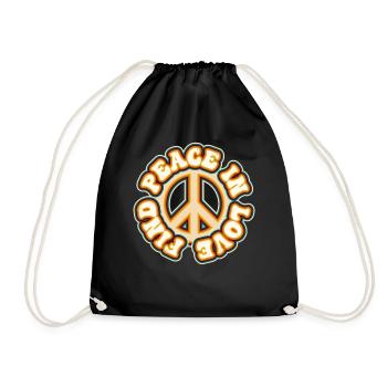Peace Tie Dye Retro Groovy Hippie Tie Dye - Turnbeutel - Schwarz - Vorne