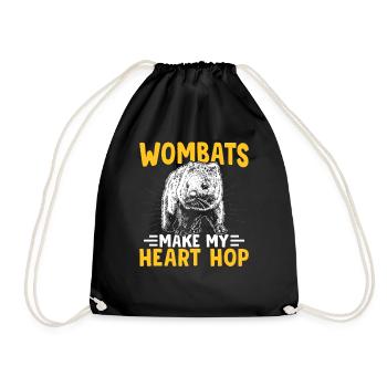 Wombats Machen Herzhüpfen Australian Animals - Turnbeutel - Schwarz - Vorne
