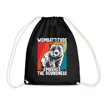Wombattitude Wombat Australian Animals Besitzer - Turnbeutel - Schwarz - Vorne