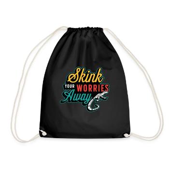 Skink Your Worries Away Exotic Animals Herpetology - Drawstring Bag - black - Front