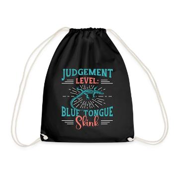 Skinks Judgment Level Blue Tongue Reptile Owner - Drawstring Bag - black - Front