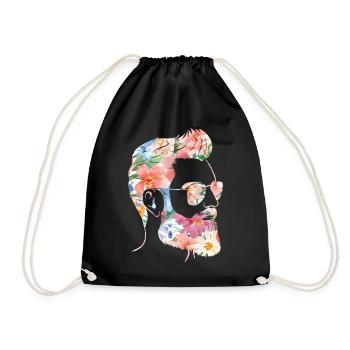 Amant barbe Homme Barbu Fleur - Sac de sport léger - noir - Devant